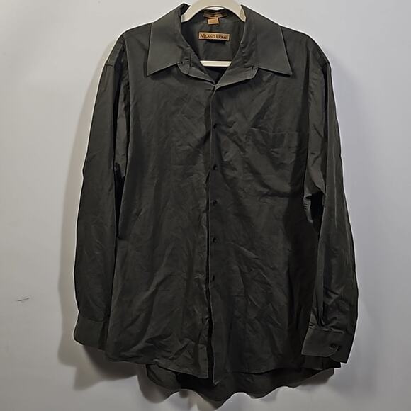 Milano Uomo Men’s Green Long Sleeved Dress Shirt 17 34/35 - Picture 1 of 14